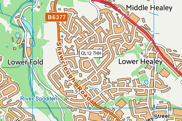 OL12 7HH map - OS VectorMap District (Ordnance Survey)