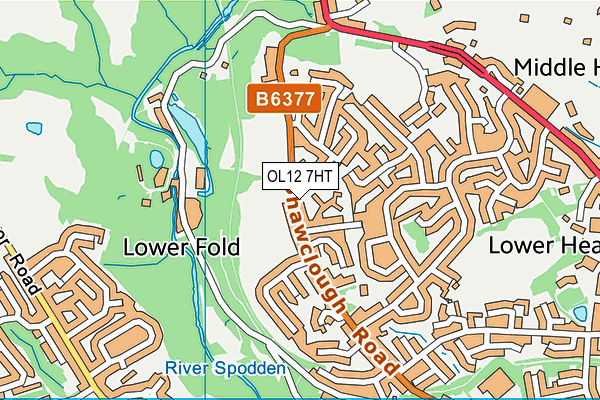 OL12 7HT map - OS VectorMap District (Ordnance Survey)