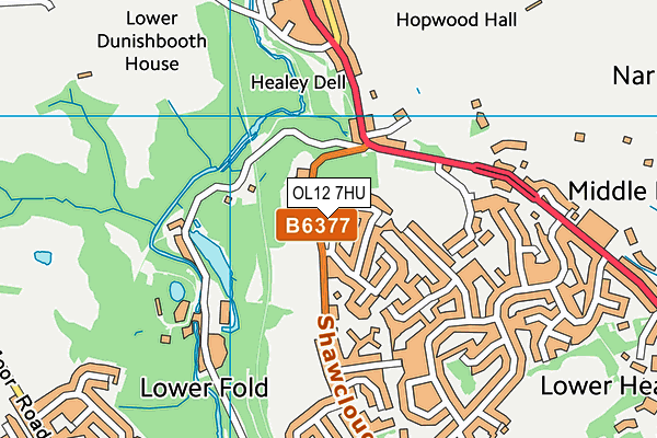 OL12 7HU map - OS VectorMap District (Ordnance Survey)