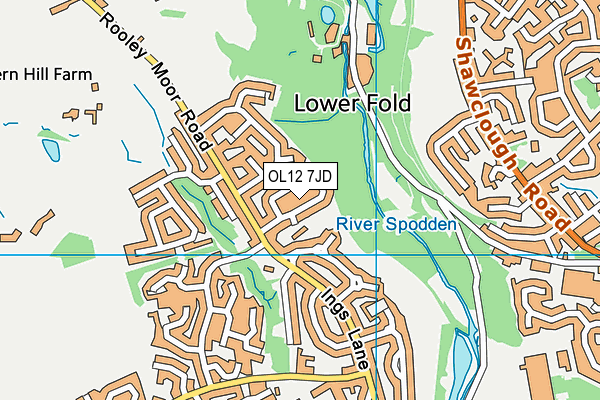 OL12 7JD map - OS VectorMap District (Ordnance Survey)
