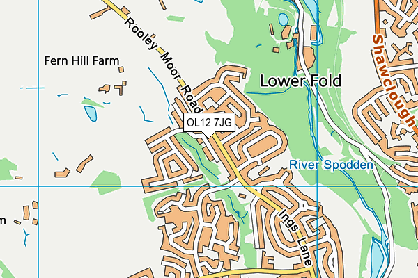 OL12 7JG map - OS VectorMap District (Ordnance Survey)