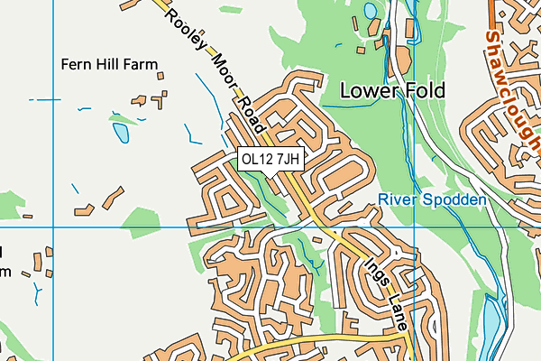 OL12 7JH map - OS VectorMap District (Ordnance Survey)