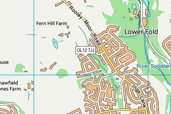 OL12 7JJ map - OS VectorMap District (Ordnance Survey)