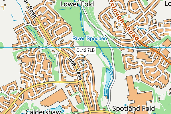 OL12 7LB map - OS VectorMap District (Ordnance Survey)