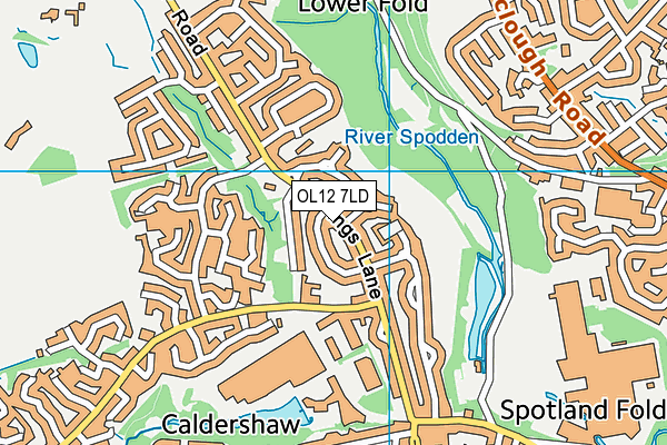 OL12 7LD map - OS VectorMap District (Ordnance Survey)