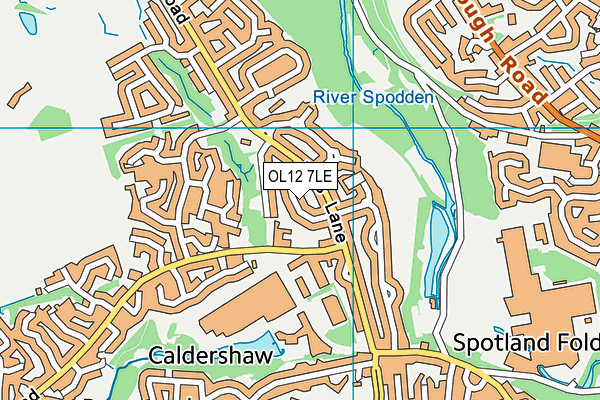 OL12 7LE map - OS VectorMap District (Ordnance Survey)