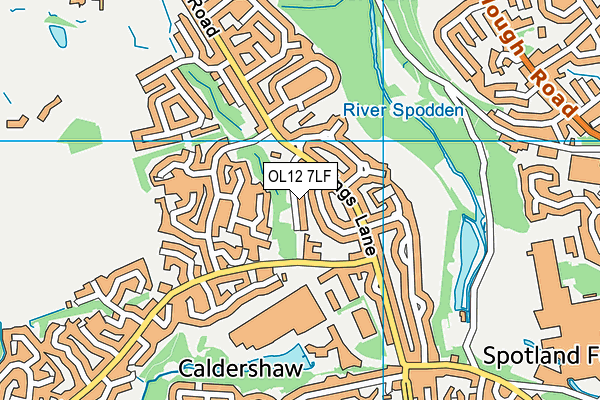 OL12 7LF map - OS VectorMap District (Ordnance Survey)