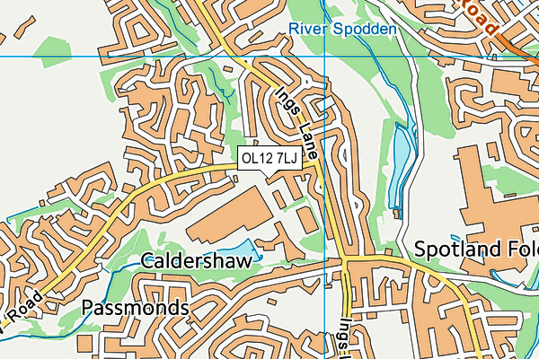 OL12 7LJ map - OS VectorMap District (Ordnance Survey)