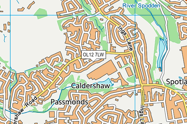 OL12 7LW map - OS VectorMap District (Ordnance Survey)