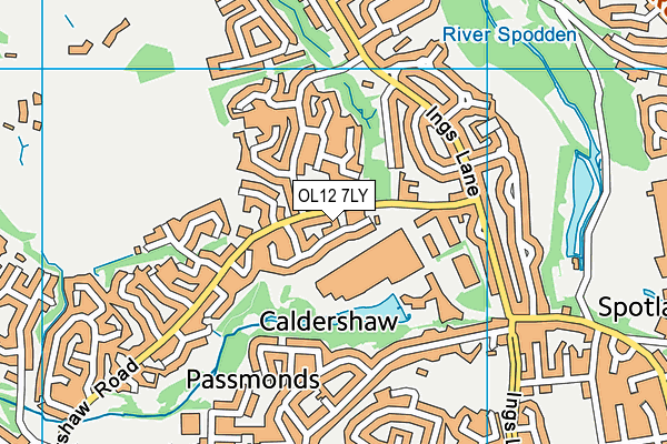 OL12 7LY map - OS VectorMap District (Ordnance Survey)