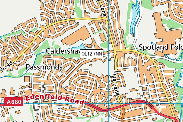 OL12 7NN map - OS VectorMap District (Ordnance Survey)