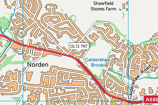 OL12 7NT map - OS VectorMap District (Ordnance Survey)