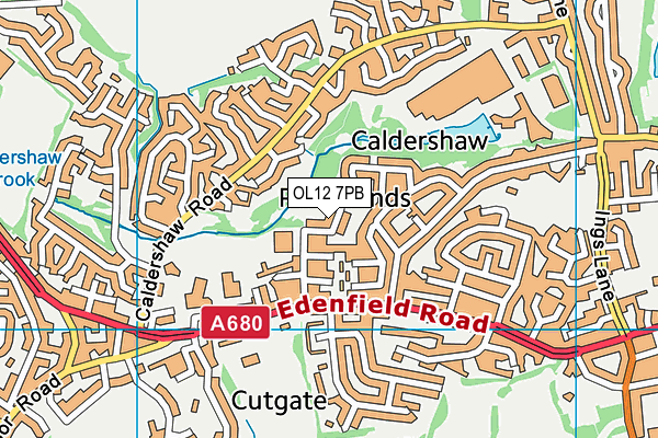 OL12 7PB map - OS VectorMap District (Ordnance Survey)