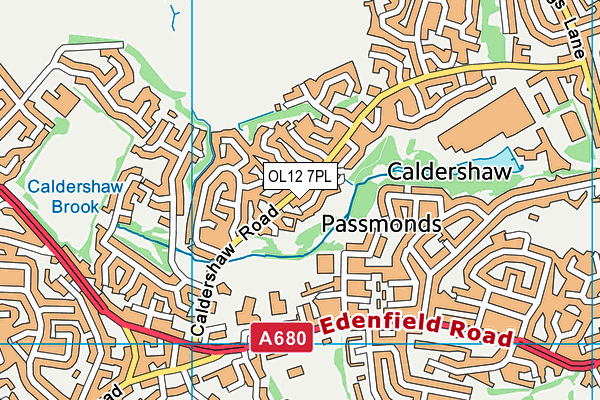 OL12 7PL map - OS VectorMap District (Ordnance Survey)