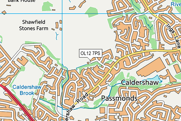 OL12 7PS map - OS VectorMap District (Ordnance Survey)