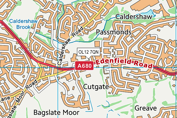 OL12 7QN map - OS VectorMap District (Ordnance Survey)