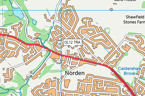 OL12 7RA map - OS VectorMap District (Ordnance Survey)