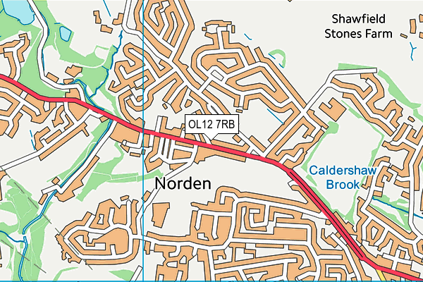 OL12 7RB map - OS VectorMap District (Ordnance Survey)