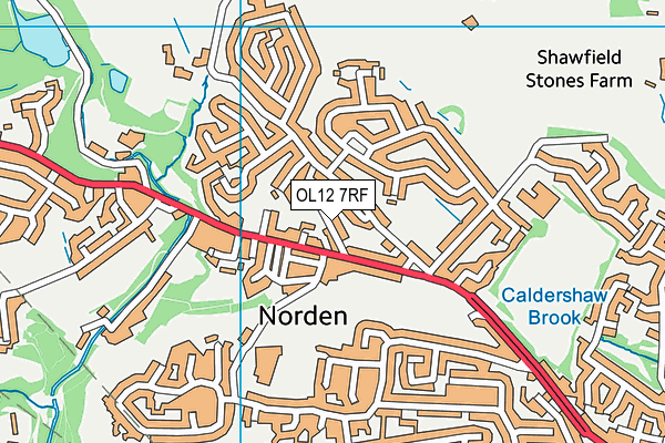 OL12 7RF map - OS VectorMap District (Ordnance Survey)