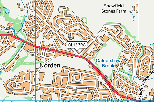 OL12 7RG map - OS VectorMap District (Ordnance Survey)