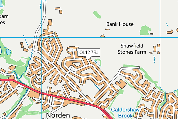 OL12 7RJ map - OS VectorMap District (Ordnance Survey)