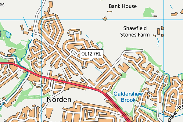 OL12 7RL map - OS VectorMap District (Ordnance Survey)