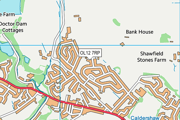 OL12 7RP map - OS VectorMap District (Ordnance Survey)