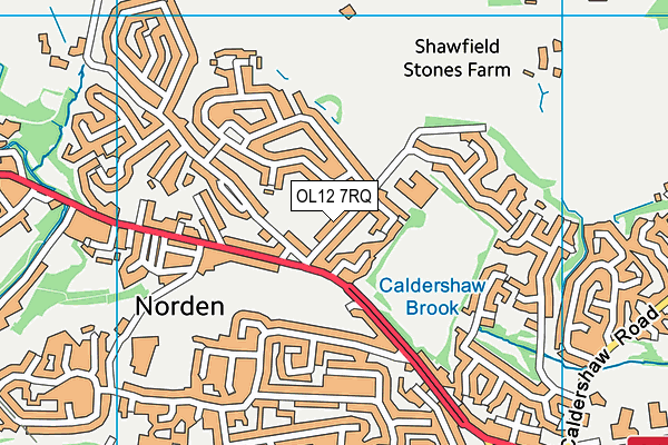 Norden Community Primary School map (OL12 7RQ) - OS VectorMap District (Ordnance Survey)