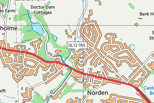 OL12 7RX map - OS VectorMap District (Ordnance Survey)