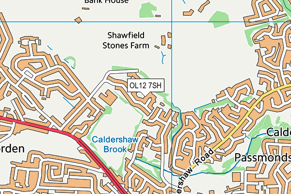 OL12 7SH map - OS VectorMap District (Ordnance Survey)