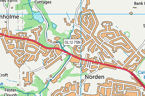 OL12 7SN map - OS VectorMap District (Ordnance Survey)