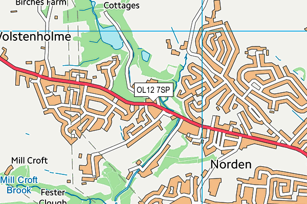 OL12 7SP map - OS VectorMap District (Ordnance Survey)