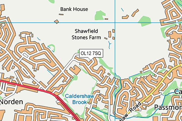 OL12 7SQ map - OS VectorMap District (Ordnance Survey)