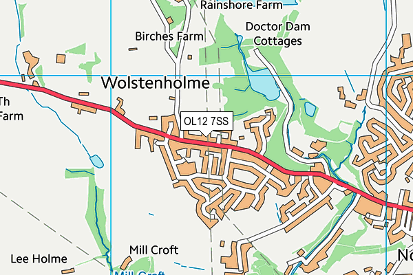 OL12 7SS map - OS VectorMap District (Ordnance Survey)