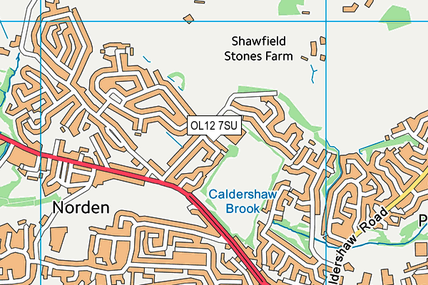 OL12 7SU map - OS VectorMap District (Ordnance Survey)