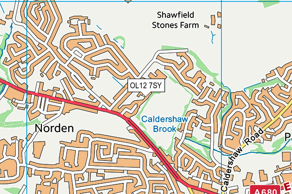 OL12 7SY map - OS VectorMap District (Ordnance Survey)