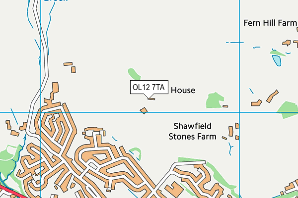 OL12 7TA map - OS VectorMap District (Ordnance Survey)