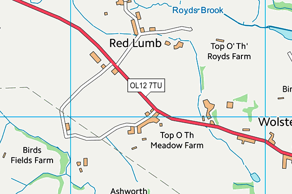 OL12 7TU map - OS VectorMap District (Ordnance Survey)