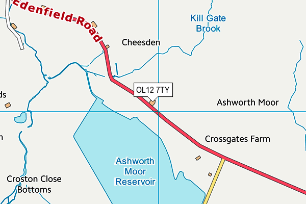 OL12 7TY map - OS VectorMap District (Ordnance Survey)