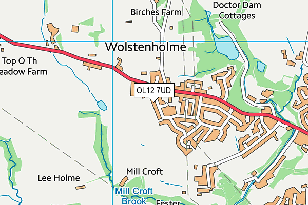 OL12 7UD map - OS VectorMap District (Ordnance Survey)