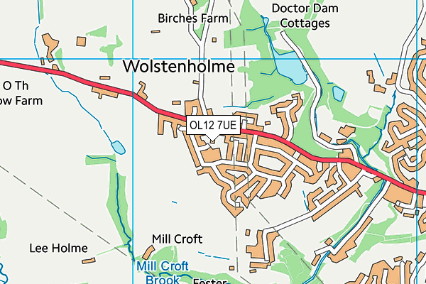 OL12 7UE map - OS VectorMap District (Ordnance Survey)