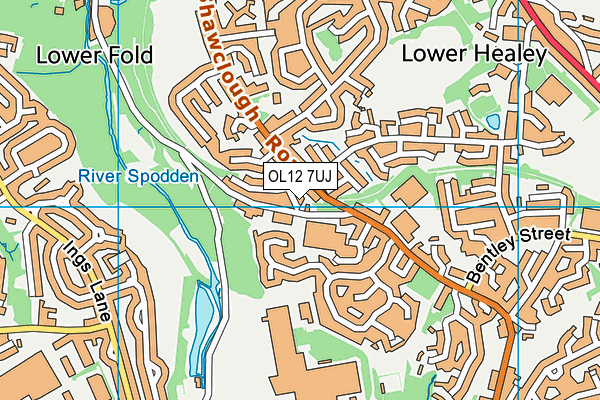 OL12 7UJ map - OS VectorMap District (Ordnance Survey)