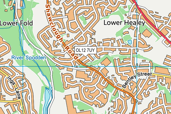 OL12 7UY map - OS VectorMap District (Ordnance Survey)