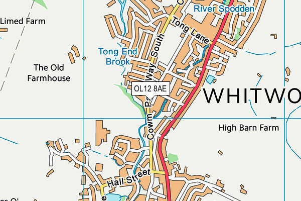 OL12 8AE map - OS VectorMap District (Ordnance Survey)