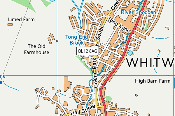 OL12 8AG map - OS VectorMap District (Ordnance Survey)