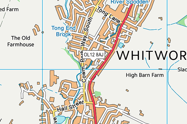 OL12 8AJ map - OS VectorMap District (Ordnance Survey)