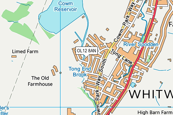 OL12 8AN map - OS VectorMap District (Ordnance Survey)