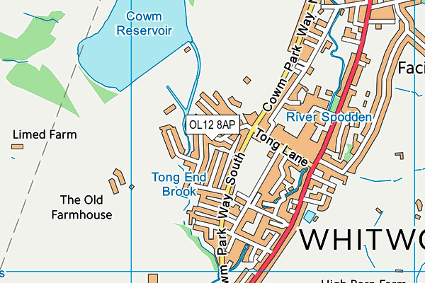 OL12 8AP map - OS VectorMap District (Ordnance Survey)