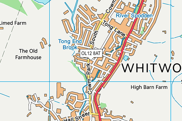 OL12 8AT map - OS VectorMap District (Ordnance Survey)