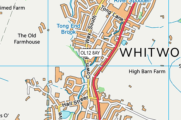 OL12 8AY map - OS VectorMap District (Ordnance Survey)